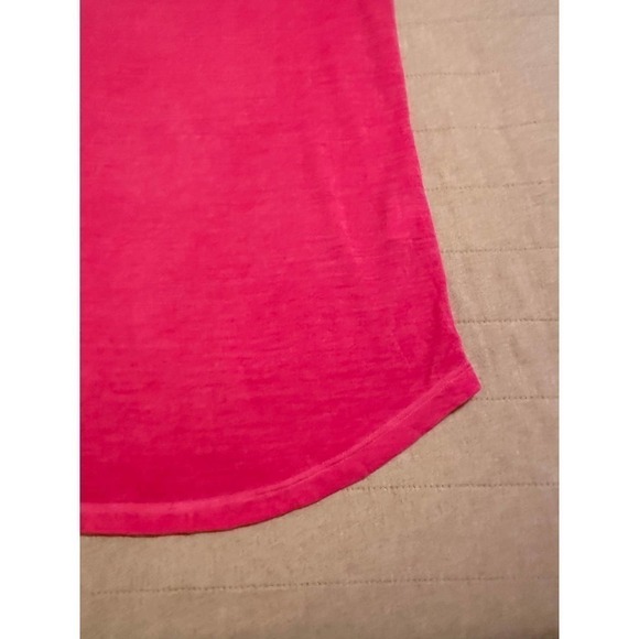 Women’s Majestic Filatures Pink 100% Silk Cap Sleeve Scoop Neck Hand Dyed Tee - Picture 9 of 10